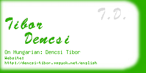 tibor dencsi business card